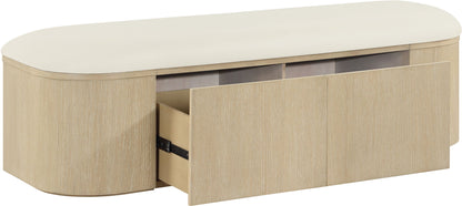 Velden - Upholstered Storage Bench With Stained Natural Base