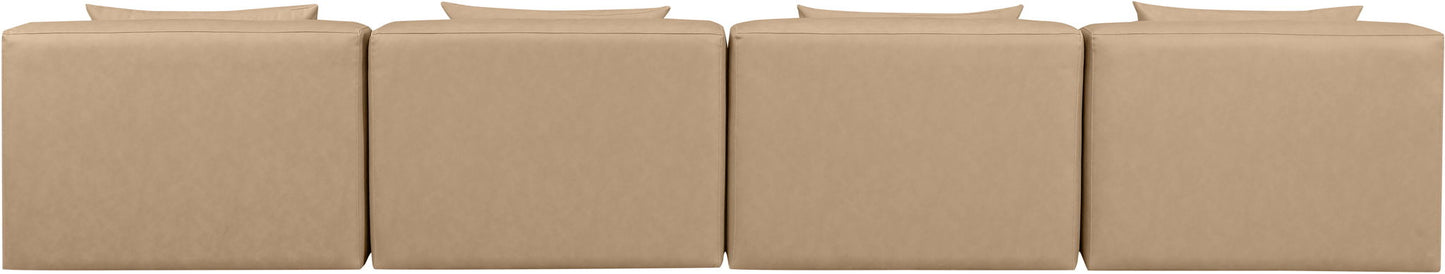 Cube - Modular 4 Piece Armless Sofa - Tan