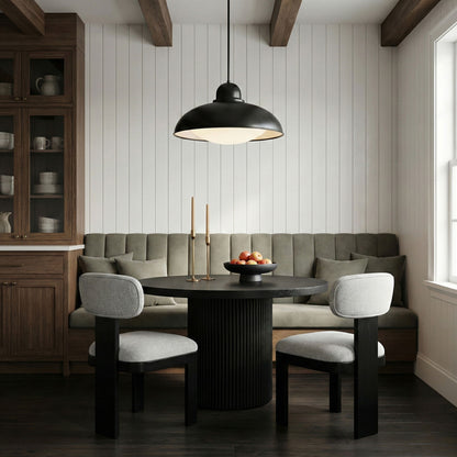 Timbra - Linen Textured Fabric Upholstered Dining Chair (Set of 2) - Black Base