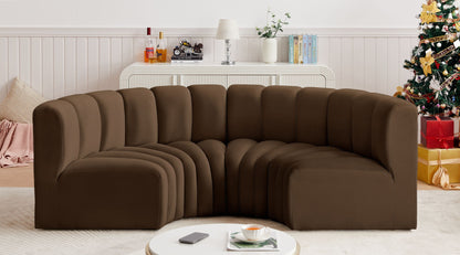 Arc - Velvet 4 Piece U-Shaped Modular Sofa