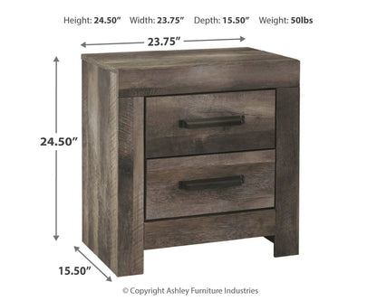 Wynnlow - Gray - Two Drawer Night Stand