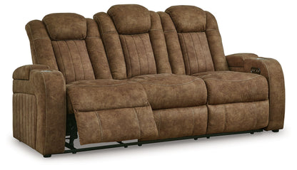Wolfridge - Atigrado - 2 piezas. - Sofá reclinable eléctrico, sofá de dos plazas reclinable eléctrico con consola