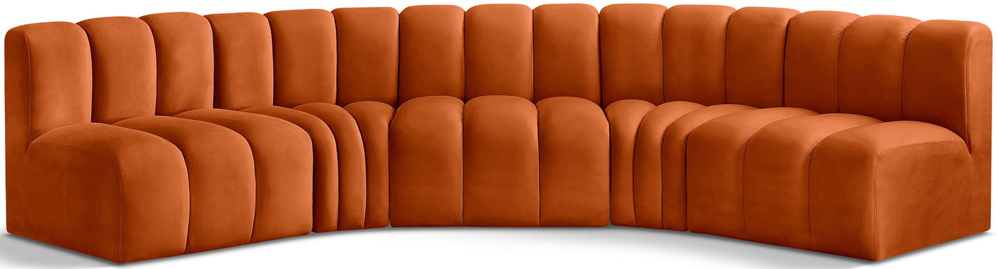 Arc - Velvet 5 Piece U-Shaped Modular Sofa