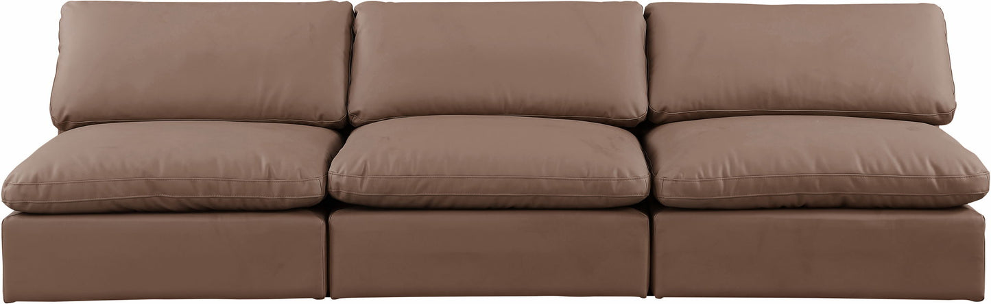 Comfy - Faux Leather Modular Armless Sofa 3 Seats