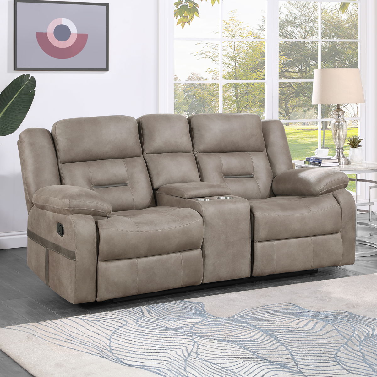 Abilene - Console Manual Loveseat - Tan