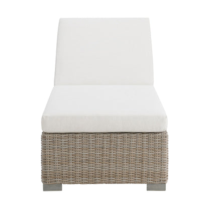 Ollie - Chaise Lounge - Tan And Olefin White Cream