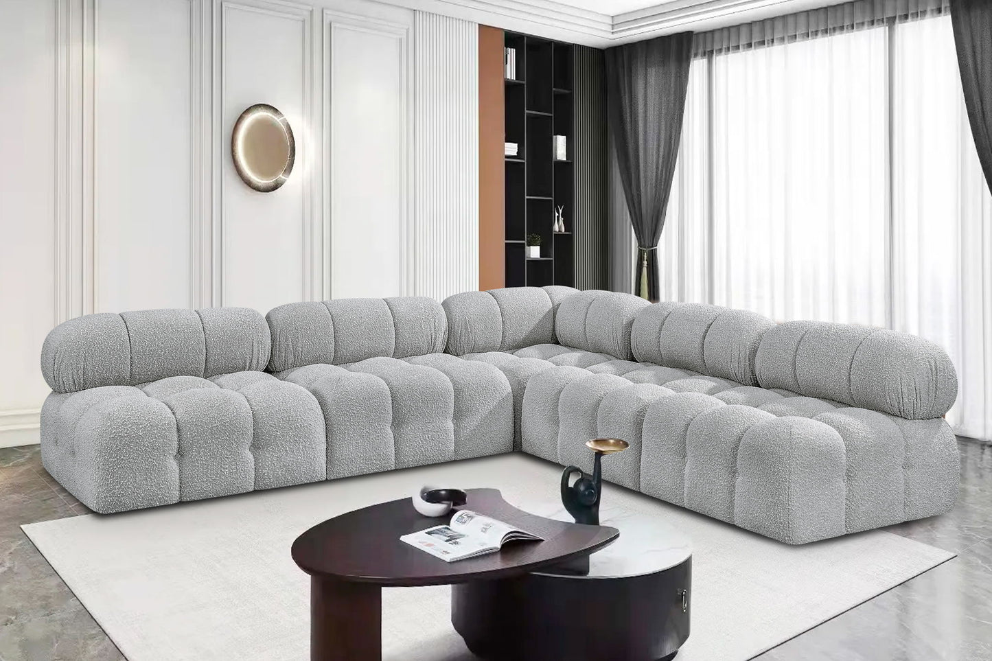 Ames - 5 Piece Fabric Modular Corner Sectional