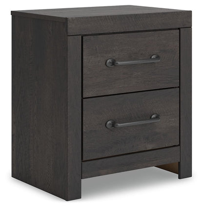 Hollivern - Two Drawer Night Stand - Dark Gray