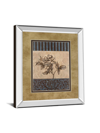 Rose Refined Il By Carol Robinson - Mirror Framed Print Wall Art - Light Brown