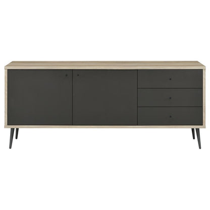 Maeve - Gabinete decorativo de madera de ingeniería de 2 puertas - Pino gris y antiguo