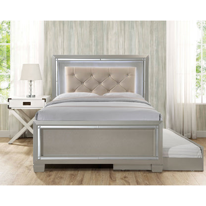 Platinum - Youth Full Platform Bed With Trundle - Сhampagne