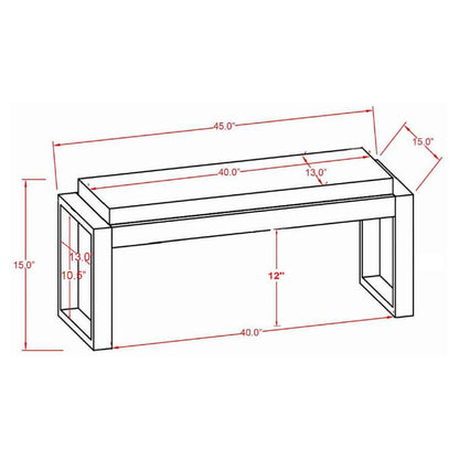 Aiden - Banco decorativo tapizado con patas de trineo - Blanco y negro