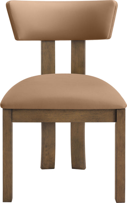 Lavrin - Vegan Leather Upholstered Dining Side Chair (Set of 2) - Walnut Base