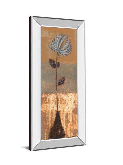 Solitary Flower Il By Norman Wyatt - Mirror Framed Print Wall Artt - Light Brown