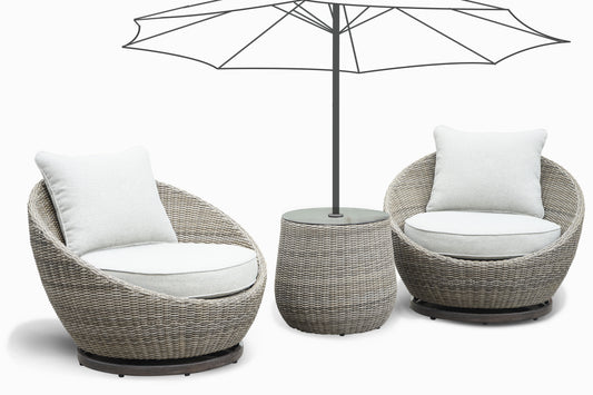 Adeline - 3 Piece Wicker Outdoor Set - Sand