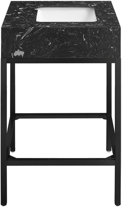 Marmo - Engineered Marble Bathroom Vanity With Black Base