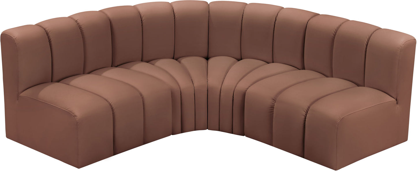 Arc - Faux Leather 4 Piece Corner Modular Sofa