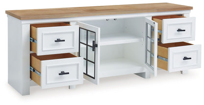 Ashbryn - Blanco / Natural - Mueble TV Extra Grande