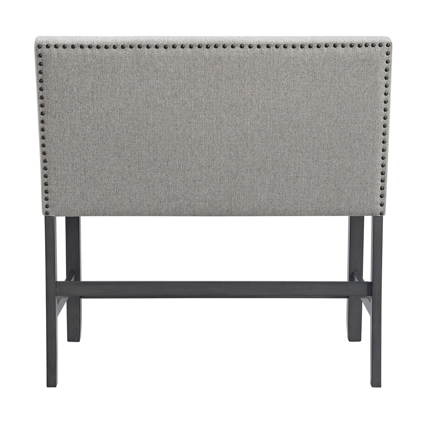 Seneca - Counter Bench With Upholstered Back And Fabric - Brown