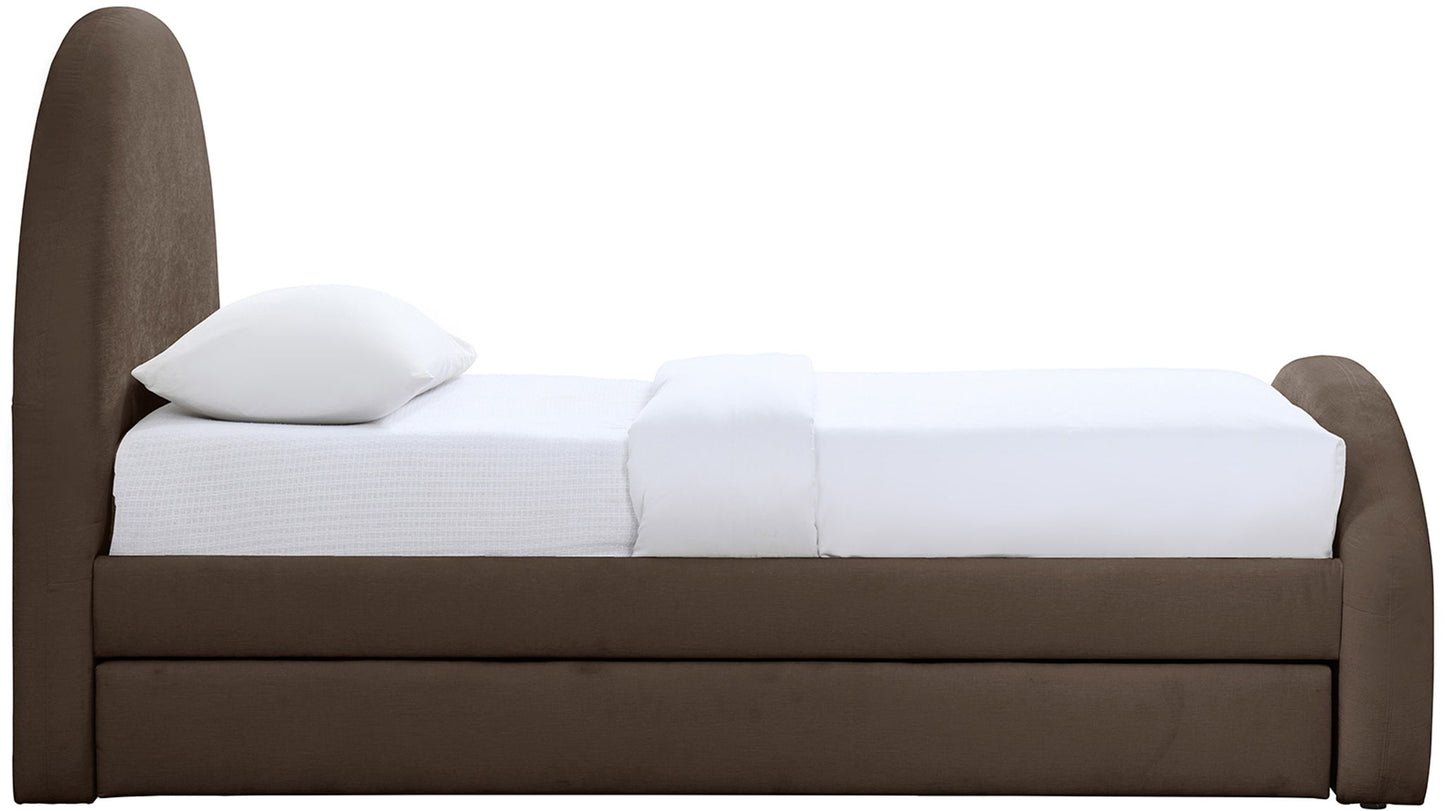 Andaz - Chenille Fabric Upholstered Trundle Bed