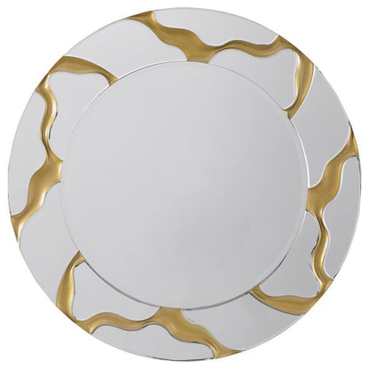 Dorinda - Round Kintsugi Style Wall Mirror - Gold