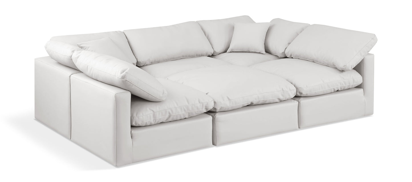 Indulge - Faux Leather 6 Piece Modular Sectional