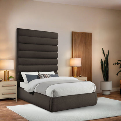 Adam - Boucle Fabric Bed With 89" Headboard