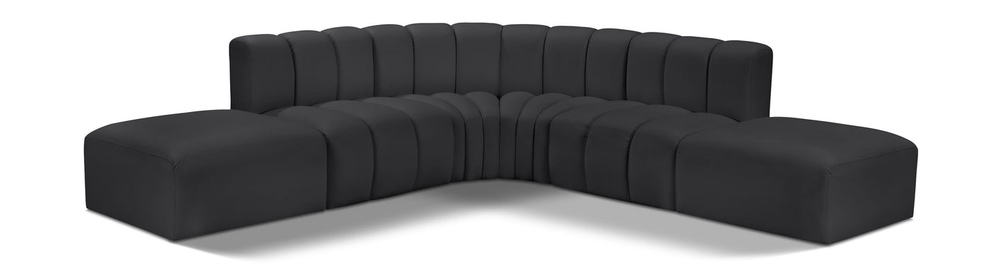 Arc - Faux Leather 6 Piece Corner Modular Sofa