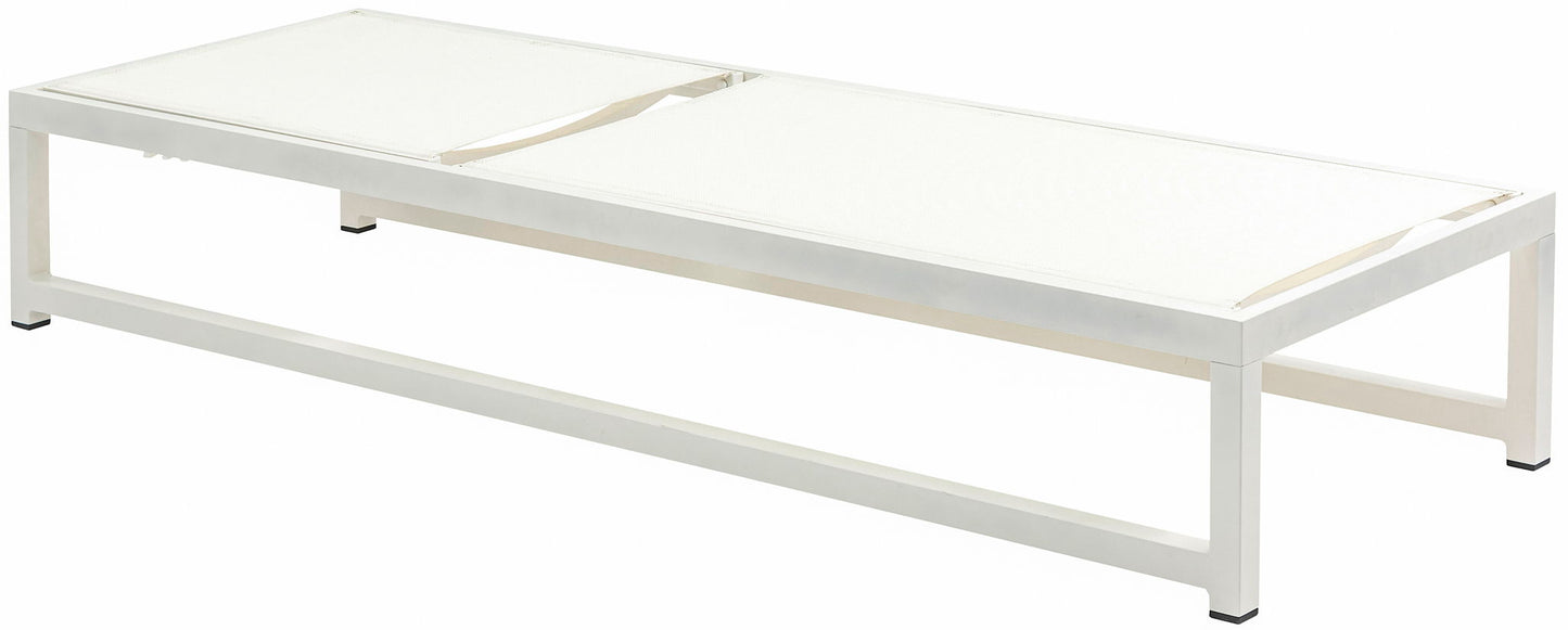 Maldives - Water Resistant Outdoor Patio Adjustable Sun Chaise Lounge Chair With White Base