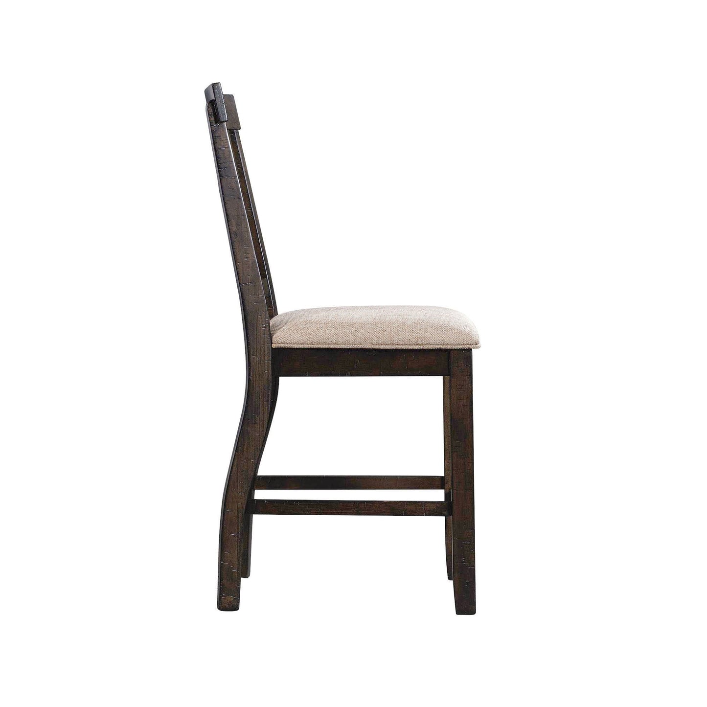 Stone - Silla lateral con respaldo de listones (juego de 2) - Nogal ahumado