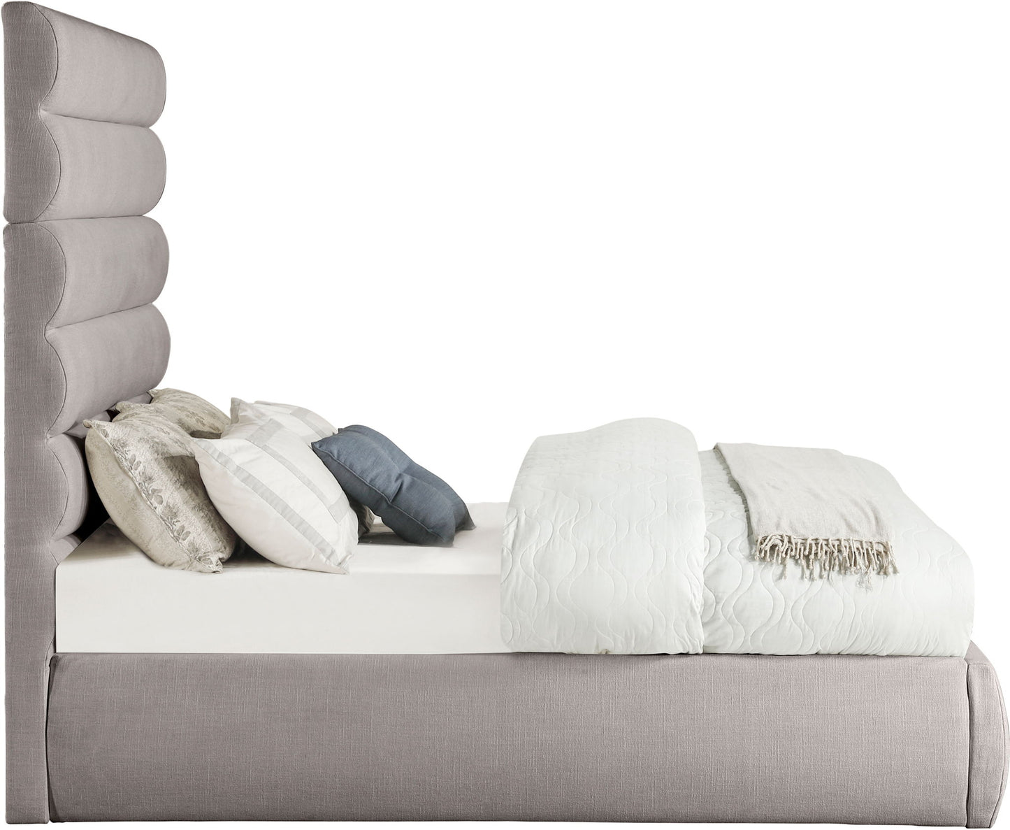 Adam - Linen Fabric Bed With 70.5" Headboard