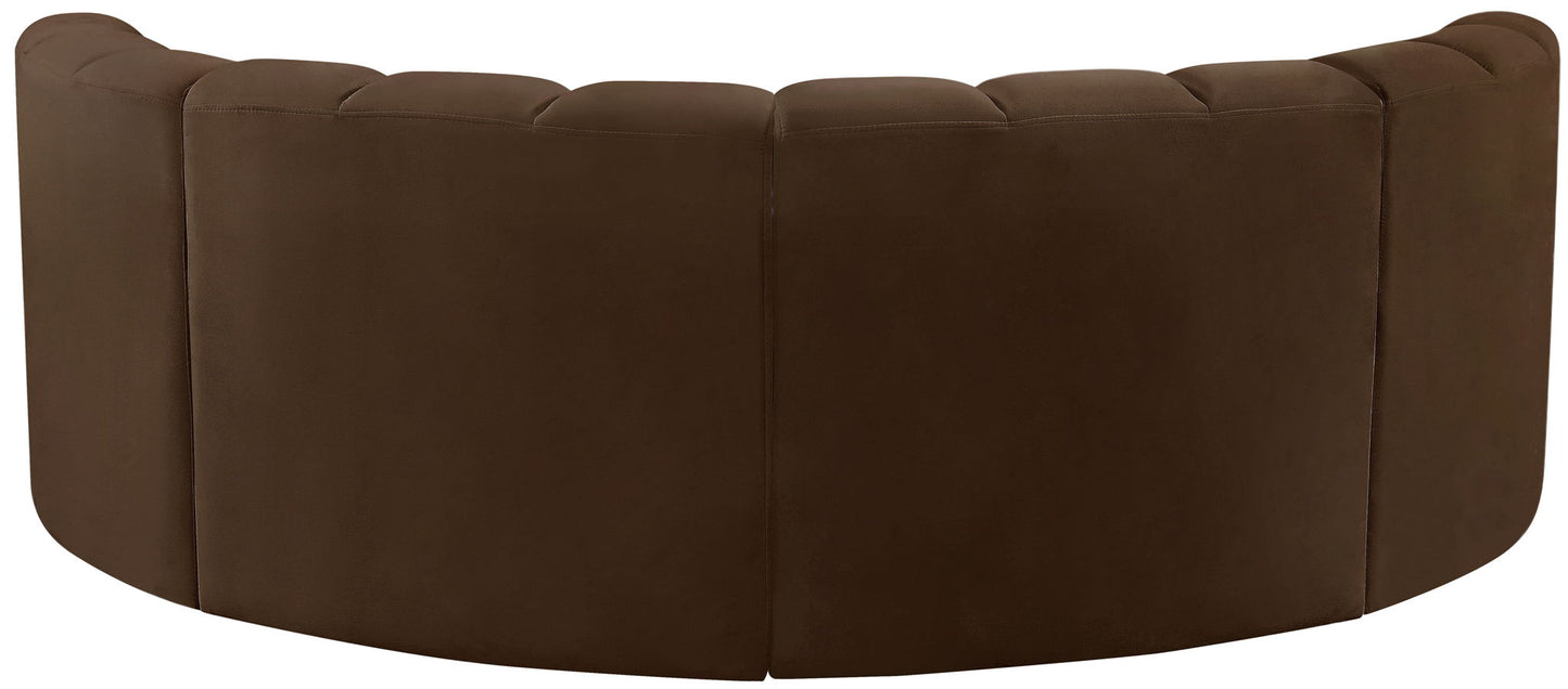 Arc - Velvet 4 Piece U-Shaped Modular Sofa