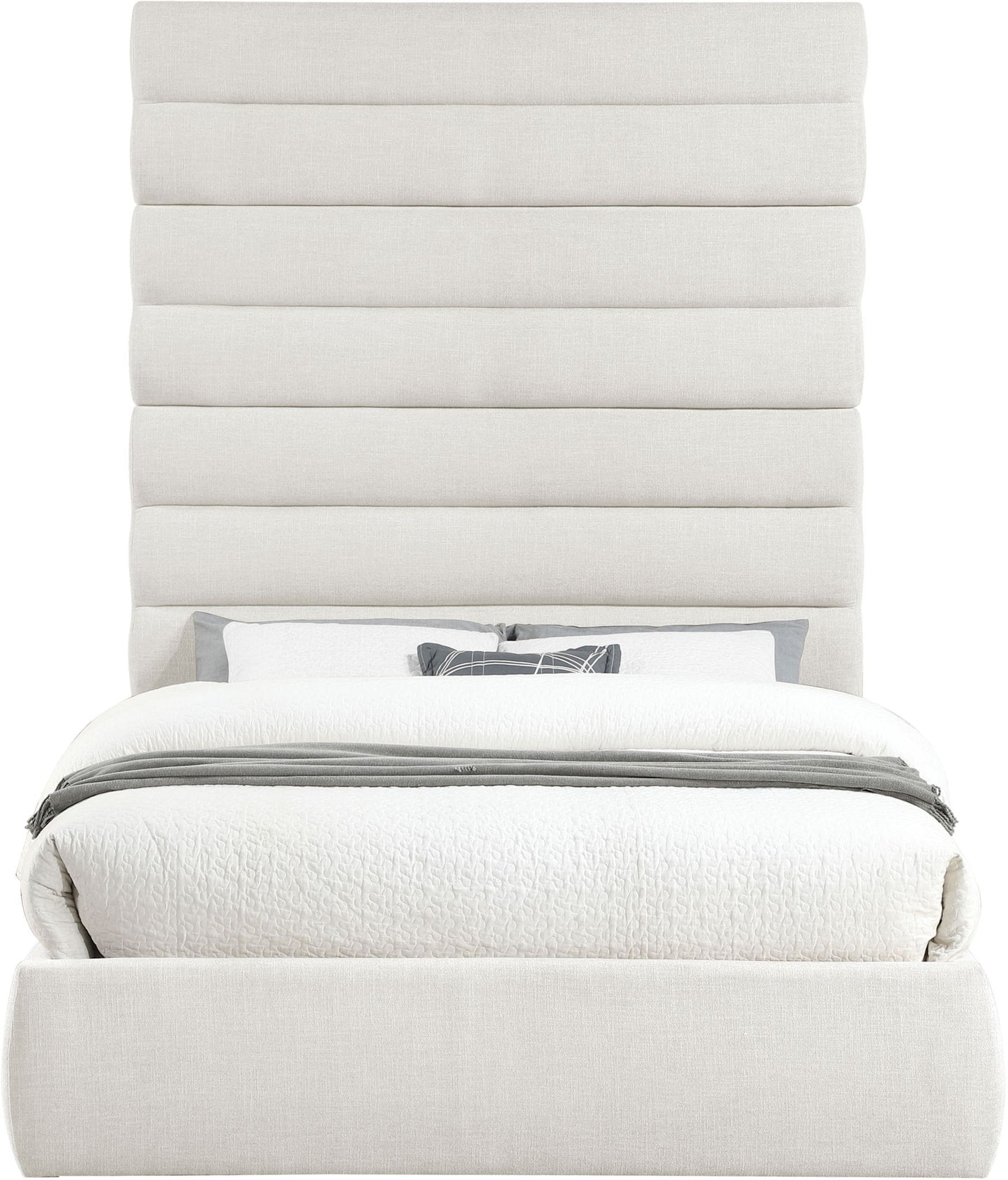 Adam - Linen Fabric Bed With 89" Headboard