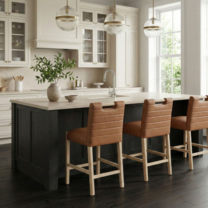 Aimee - Counter Stool - Light Brown Legs