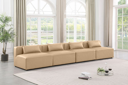 Cube - Modular 4 Piece Armless Sofa - Tan
