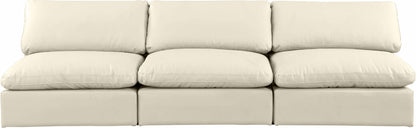 Comfy - Faux Leather Modular Armless Sofa 3 Seats