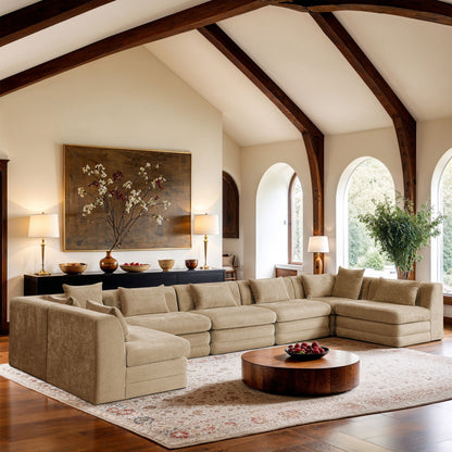 Stellar - 7 Piece Chenille Fabric Upholstered Modular Sectional