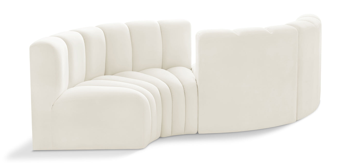 Arc - Velvet 4 Piece Curved Modular Sofa