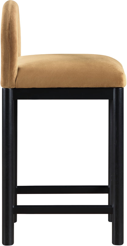 Conrad - Velvet Counter Stool With Black Legs