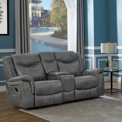 Conrad - Upholstered Padded Arm Glider Loveseat - Gray