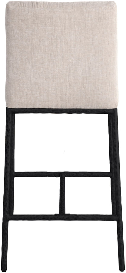 Reeves - Chenille Fabric Upholstered Counter Stool (Set of 2) - Black Base
