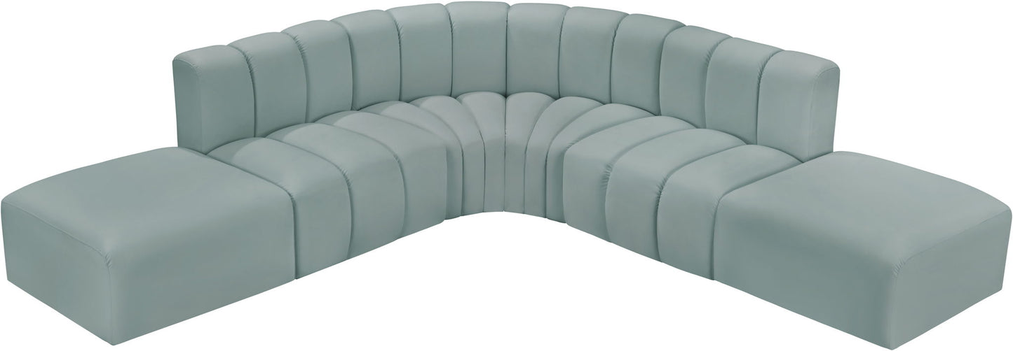 Arc - Faux Leather 6 Piece Corner Modular Sofa