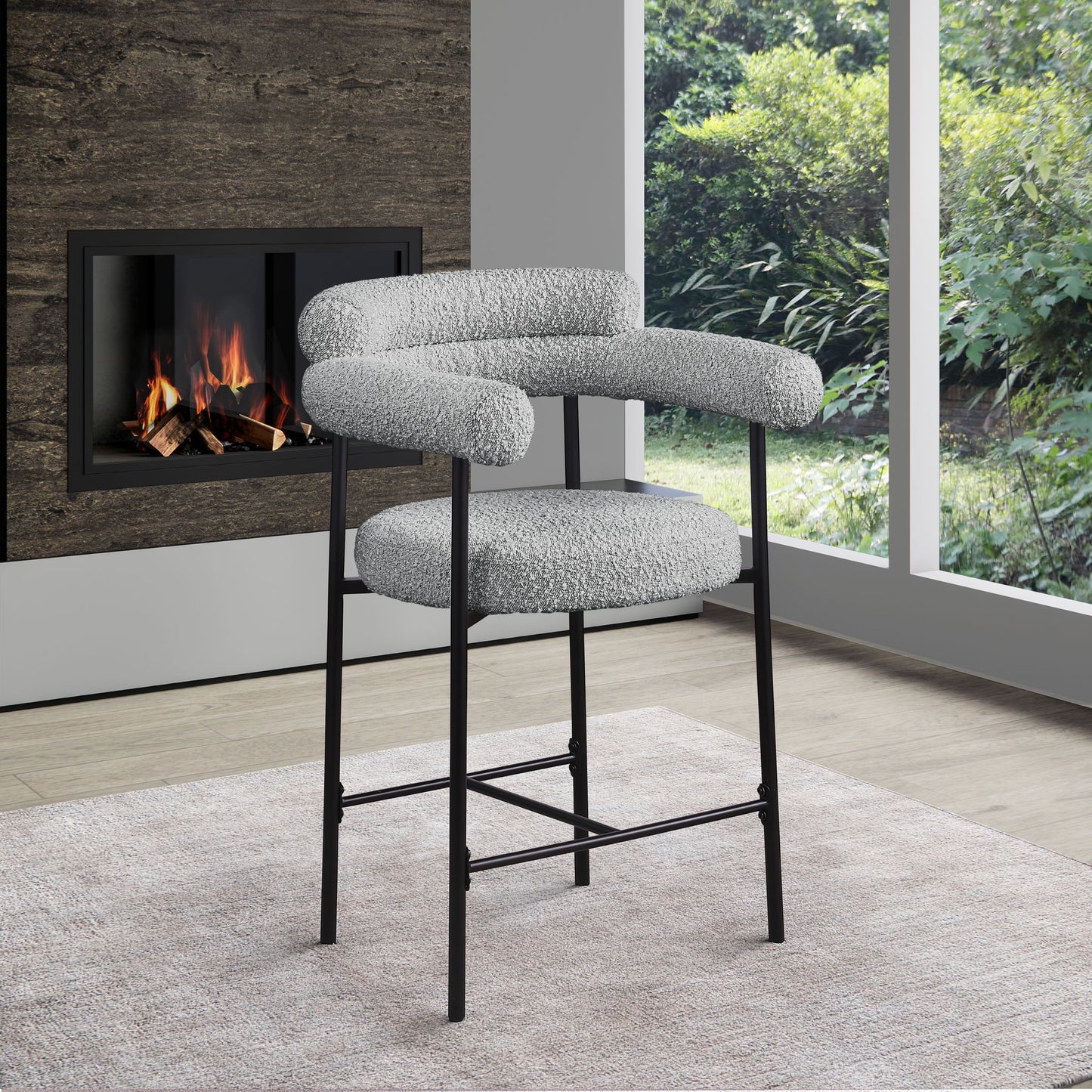 Blake - Counter Stool With Black Base (Set of 2)