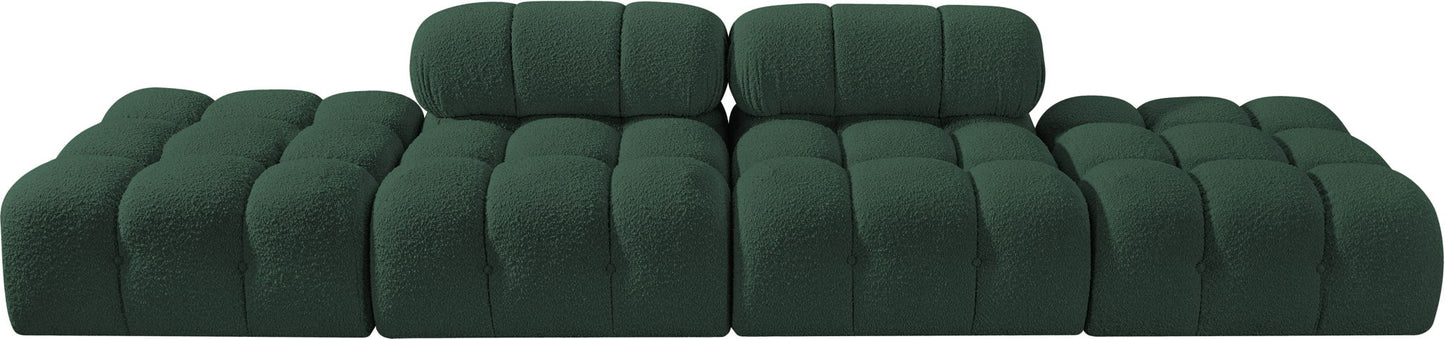 Ames - 4 Piece Boucle Upholstered Modular Sofa With 2 Backless Seats