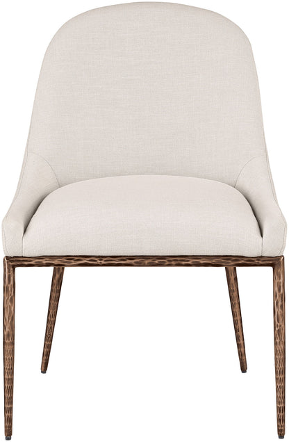 Ferro - Upholstered Dining Side Chair With Brushed Bronze Legs