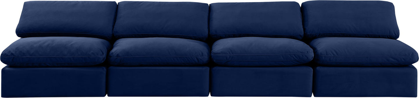 Indulge - Velvet 4 Seat Modular Armless Sofa