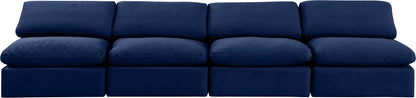 Indulge - Velvet 4 Seat Modular Armless Sofa