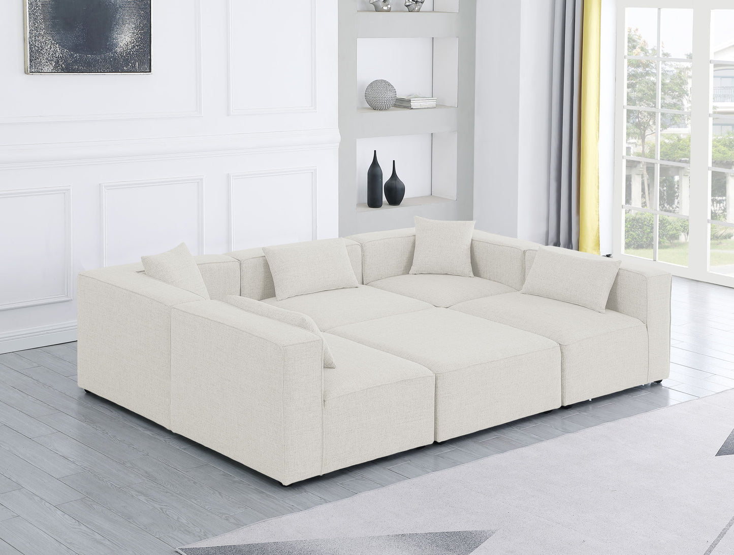 Cube - Linen 6 Piece Modular Sectional