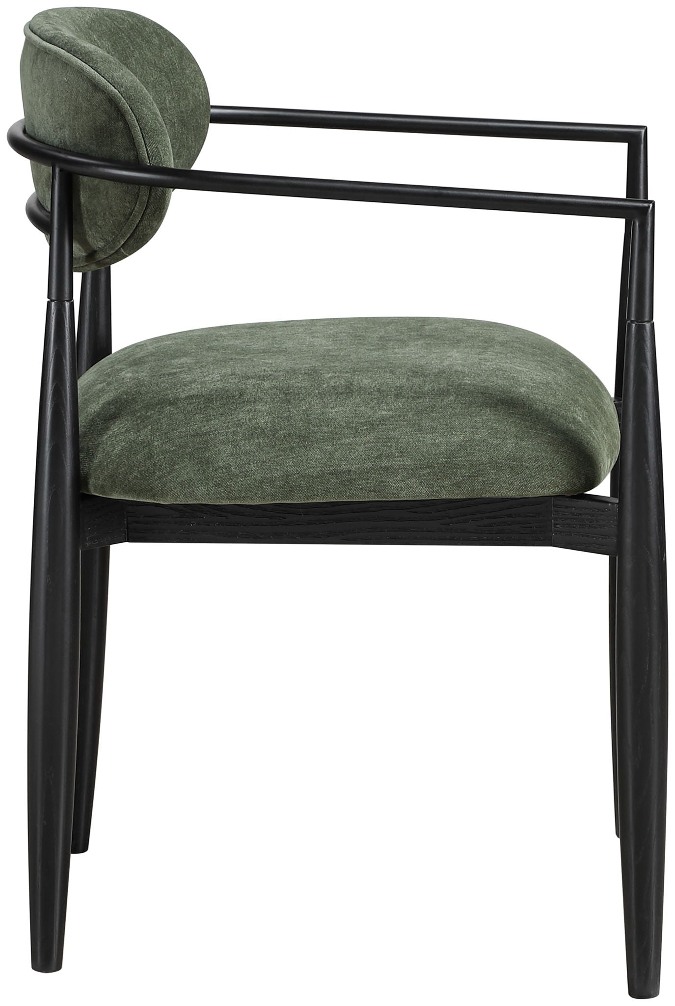 Riccio - Fabric Dining Arm Chair (Set of 2) - Black Frame