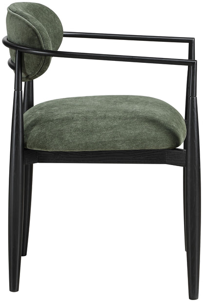 Riccio - Fabric Dining Arm Chair (Set of 2) - Black Frame